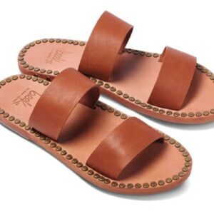 Beek brown studded slide sandals